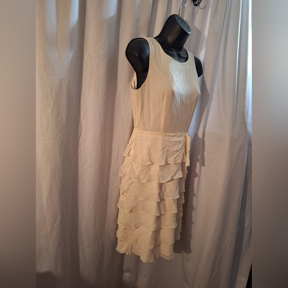 Taylor Cream Satin Fabric - Picture 4 of 7